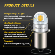Ruiandsion p13 5s Maglite LED Flashlight Bulb Replacement 3V 4.5V 6V 12V 18V 24V White 10pcs