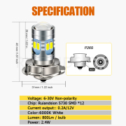 White Scooter Headlight LED P26S P15D-25-3 Factory Sell White Scooter Headlight LED P26S P15D-25-3 Factory Sell electric scooter with led lights,mobility scooter headlight,headlight for scooter,Motorcycle Headlight Upgrade Kit,OEM LED Motorcycle Lights,Wholesale LED Headlights Europe,Direct Replacement LED for P26S,P26S LED Motorcycle Bulb 6-30V,ruiandsion