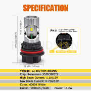 PH11 HS5 Motorcycle LED Upgrade 12-80V High Low Beam 13W 1000LM Ruiandsion PH11 LED Motorcycle Headlight Motorcycle Taillight 12V 24V 36V 80V 10.8W White Motorcycle parts supplier Europe,B2B automotive lighting,Electric motorcycle LED accessories,Energy saving LED for motorcycle,Aftermarket motorcycle lighting wholesale,Brightest HS5 LED for night riding