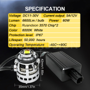 Set Ruiandsion High Power 60W 6600LM LED High Power 3570 Chip for Auto Moto Headlight Bulbs Wholesale Set Ruiandsion High Power 60W 6600LM LED High Power 3570 Chip for Auto Moto Headlight Bulbs Wholesale ATV LED headlight bulbs waterproof,motorcycle LED headlight bulb H4,best LED headlights for off-road,wholesale LED headlight bulbs,bulk LED bulbs for auto shops,LED fog light bulbs H11 6000K,OEM LED headlight bulbs supplier