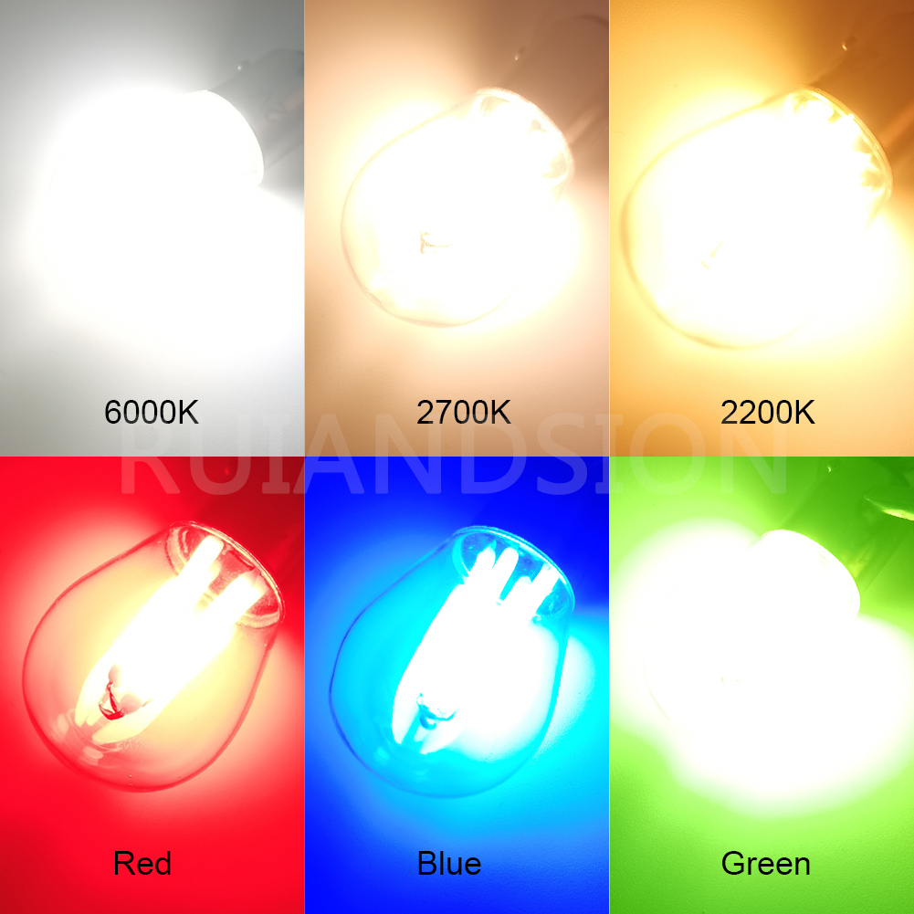 Ruiandsion NEW New BA15S P21W 1156 Filament LED Car White Bulb Backup Reverse Light 12V 24V 48V