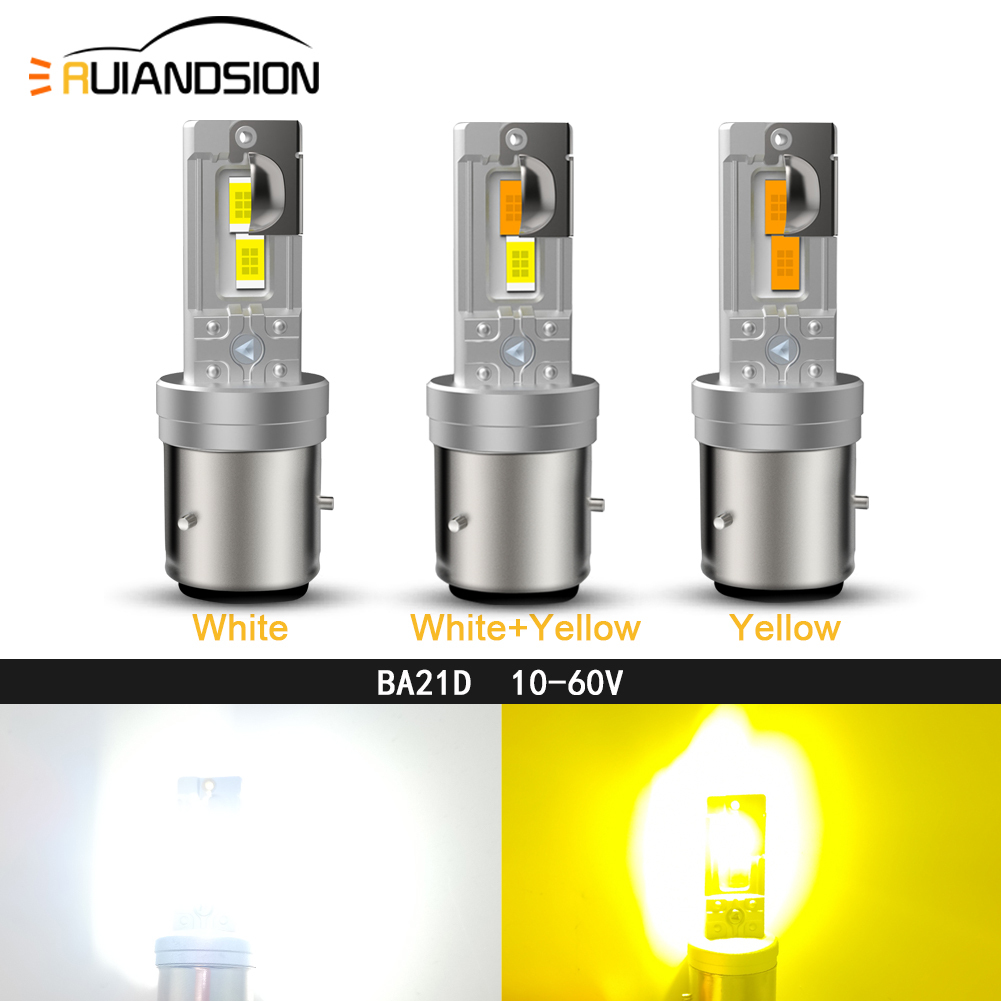 Ruiandsion BA21D BA20D LED Bulb Motorcycle Headlight Motorcycle bulb Motorcycle lamps Super Bright SMD 12V 24V 30V 60V White Yellow White Yellow 4000lm