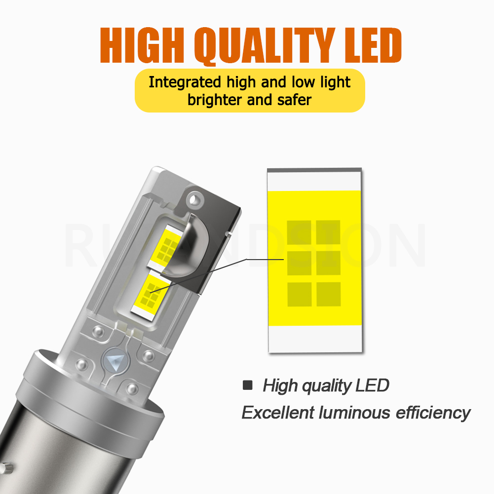Ruiandsion BA21D BA20D LED Bulb Motorcycle Headlight Motorcycle bulb Motorcycle lamps Super Bright SMD 12V 24V 30V 60V White Yellow White Yellow 4000lm