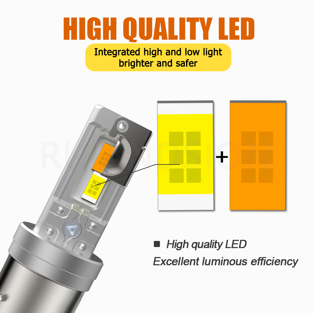 Ruiandsion BA21D BA20D LED Bulb Motorcycle Headlight Motorcycle bulb Motorcycle lamps Super Bright SMD 12V 24V 30V 60V White Yellow White Yellow 4000lm