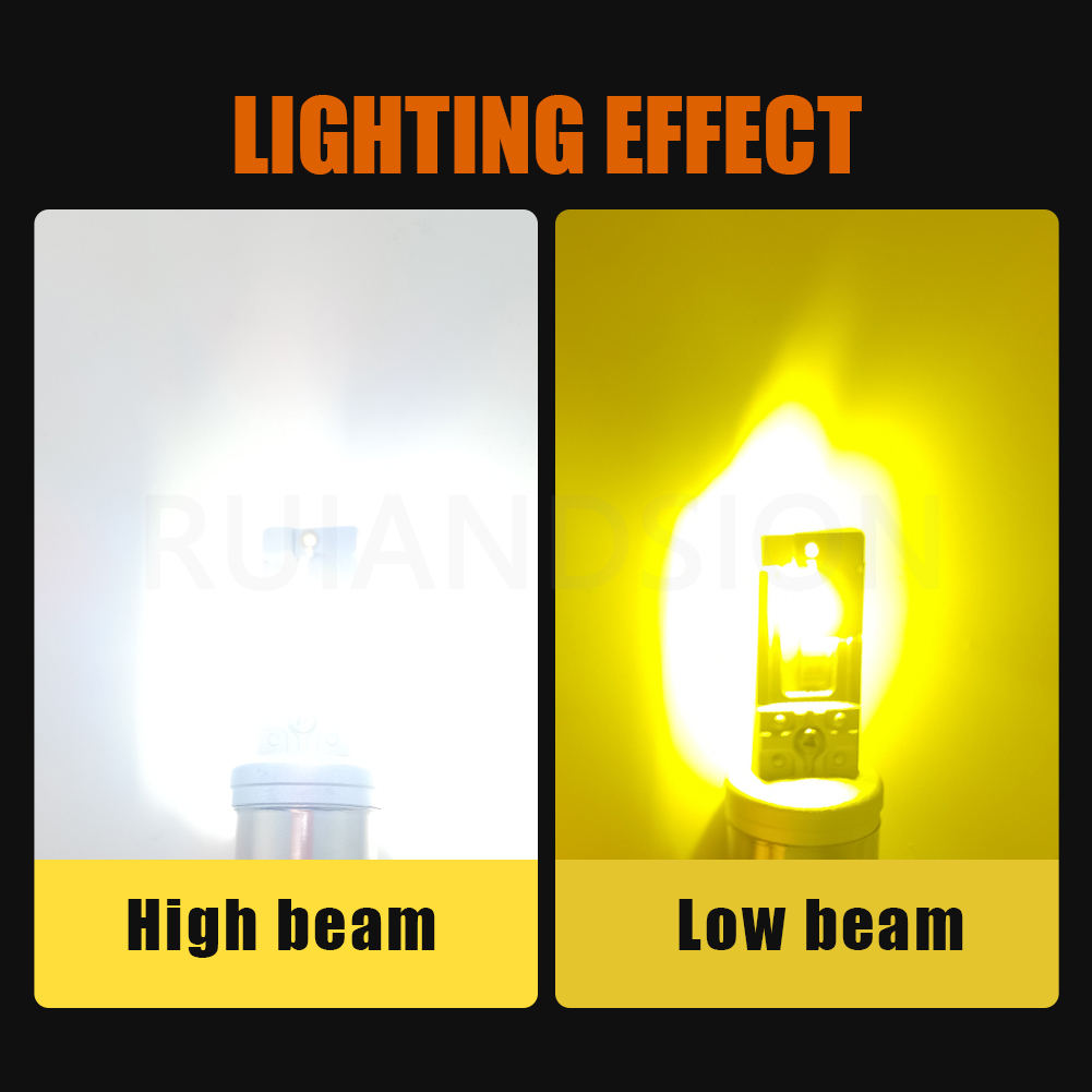 Ruiandsion BA21D BA20D LED Bulb Motorcycle Headlight Motorcycle bulb Motorcycle lamps Super Bright SMD 12V 24V 30V 60V White Yellow White Yellow 4000lm