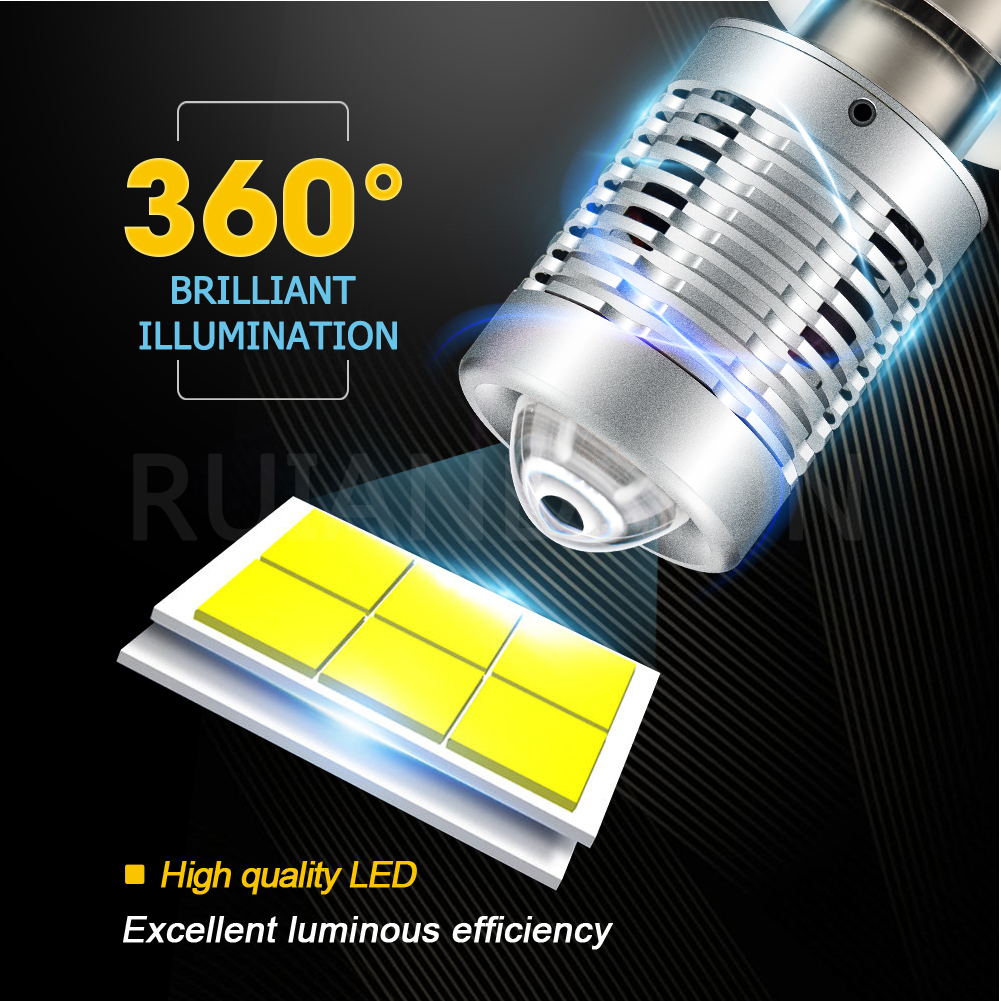 Ruiandsion 21W P36D Led Headlight Bulb Motorcycle Headlamp Scooter Speed Moped Motorbike 12V 24V 80V White 2400Lm 2pcs