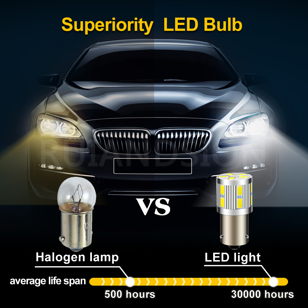 Ruiandsion BAU15S PY21W LED Bulb Front Turn Signal Lights Direction Indicator Lamp 6V 12V 24V 2.76W 1.98W White Dropping Order