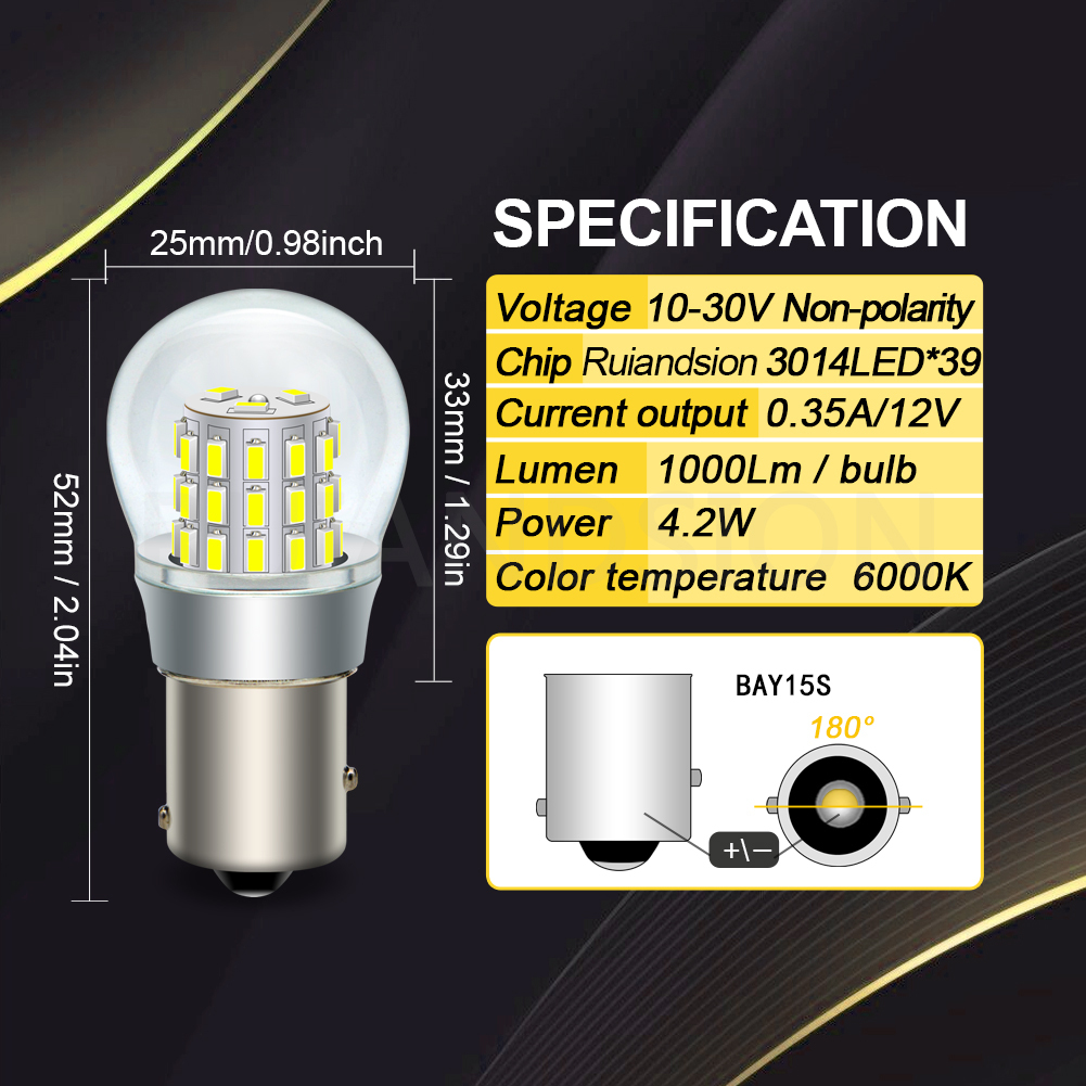 Ruiandsion SUPER BRIGHT 4 WATT BAY15S BULB LED Car POSITION NAVIGATION LIGHT 12V 24V White Red Yellow Ruiandsion SUPER BRIGHT 4 WATT BAY15S BULB LED Car POSITION NAVIGATION LIGHT 12V 24V White Red YellowLight Bulb 10-60V Yellow White Red bay15s led×led position light×navigation light×,led position light,led navigation light