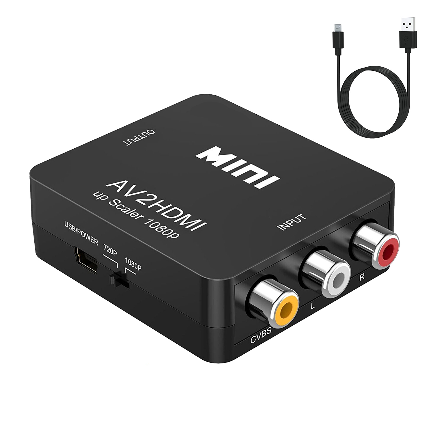 RCA to HDMI,AV to HDMI Converter,ABLEWE 1080P Mini RCA Composite CVBS ...