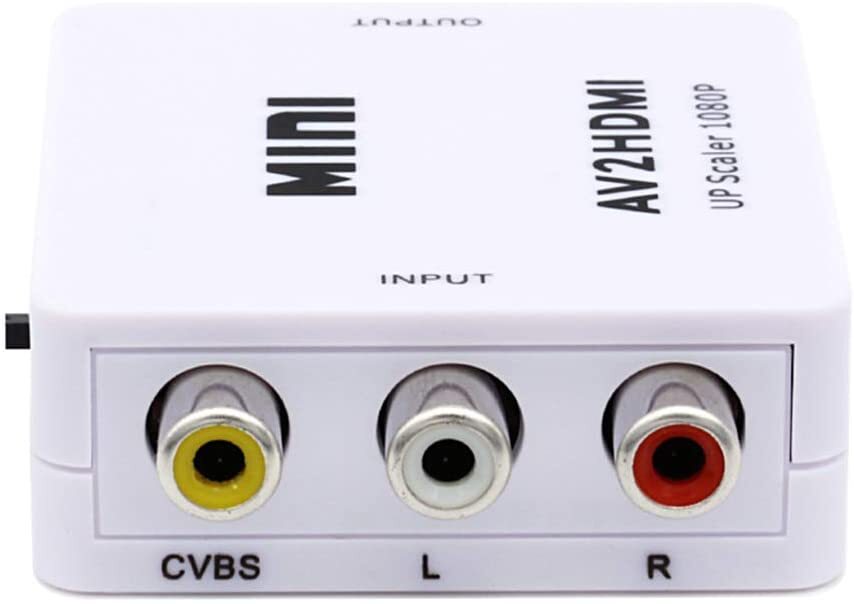  Convertidor AV a HDMI, adaptador RCA/Compuesto/CVBS a HDMI,  compatible con interruptor 16:9/4:3 compatible con  Wii/N64/PS1/PS2/PS3/VHS/VCR/DVD, etc. (convertidor RCA de 4 puertos a 1 HDMI  con control : Electrónica