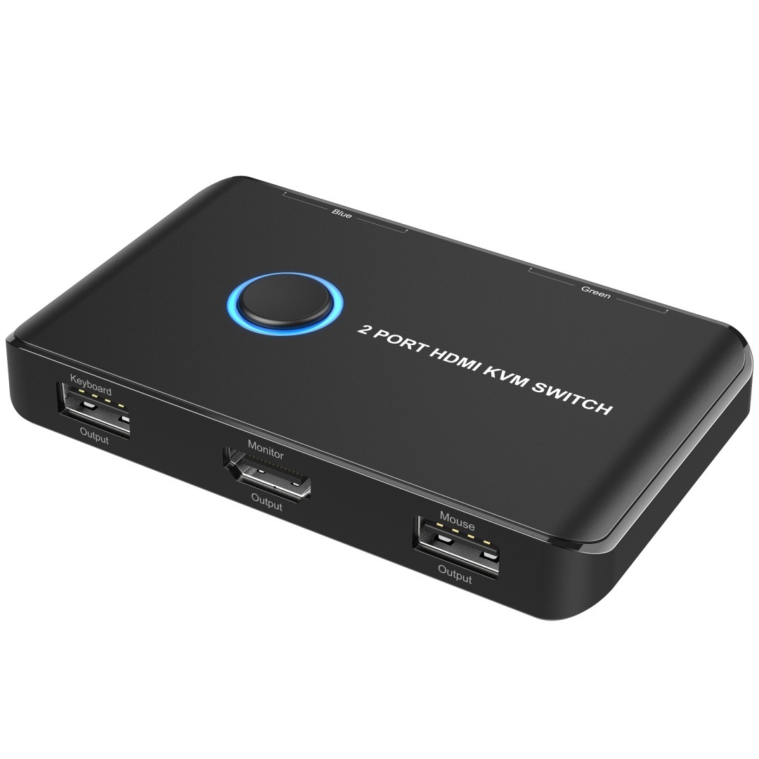 KVM Switch HDMI 2 Port Box,ABLEWE USB and HDMI Switch for 2 Computers