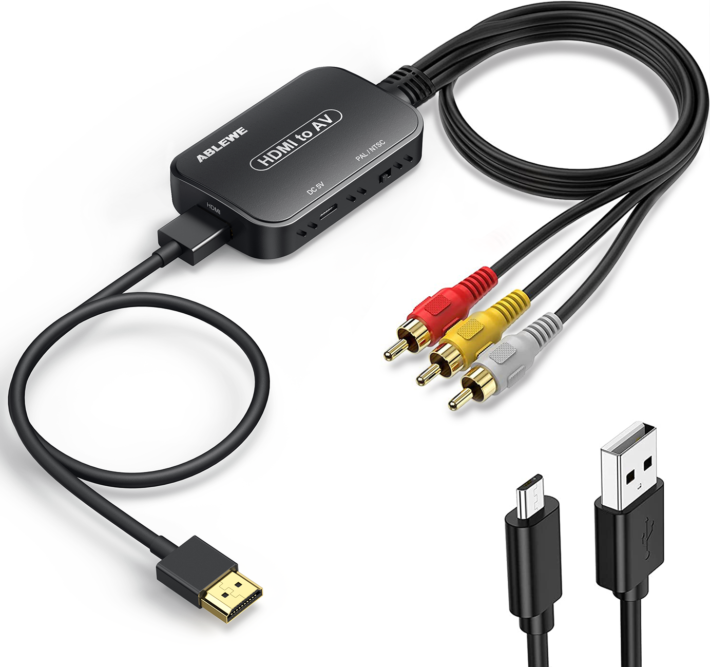 ABLEWE RCA to HDMI 変換コンバーター AV to HDMI コ