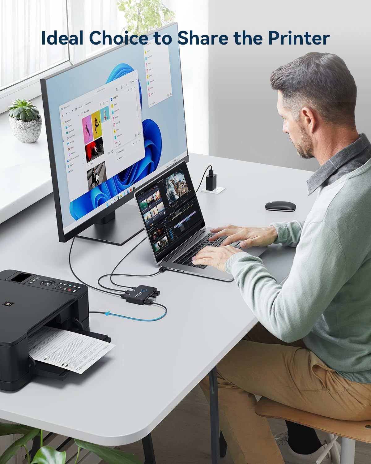 USB 3.0 Switch 2 PC delen van USB C & A apparaten, USB Switch 2 in USB 3.0 Switch 2 PC delen van USB C & A apparaten, USB Switch 2 in