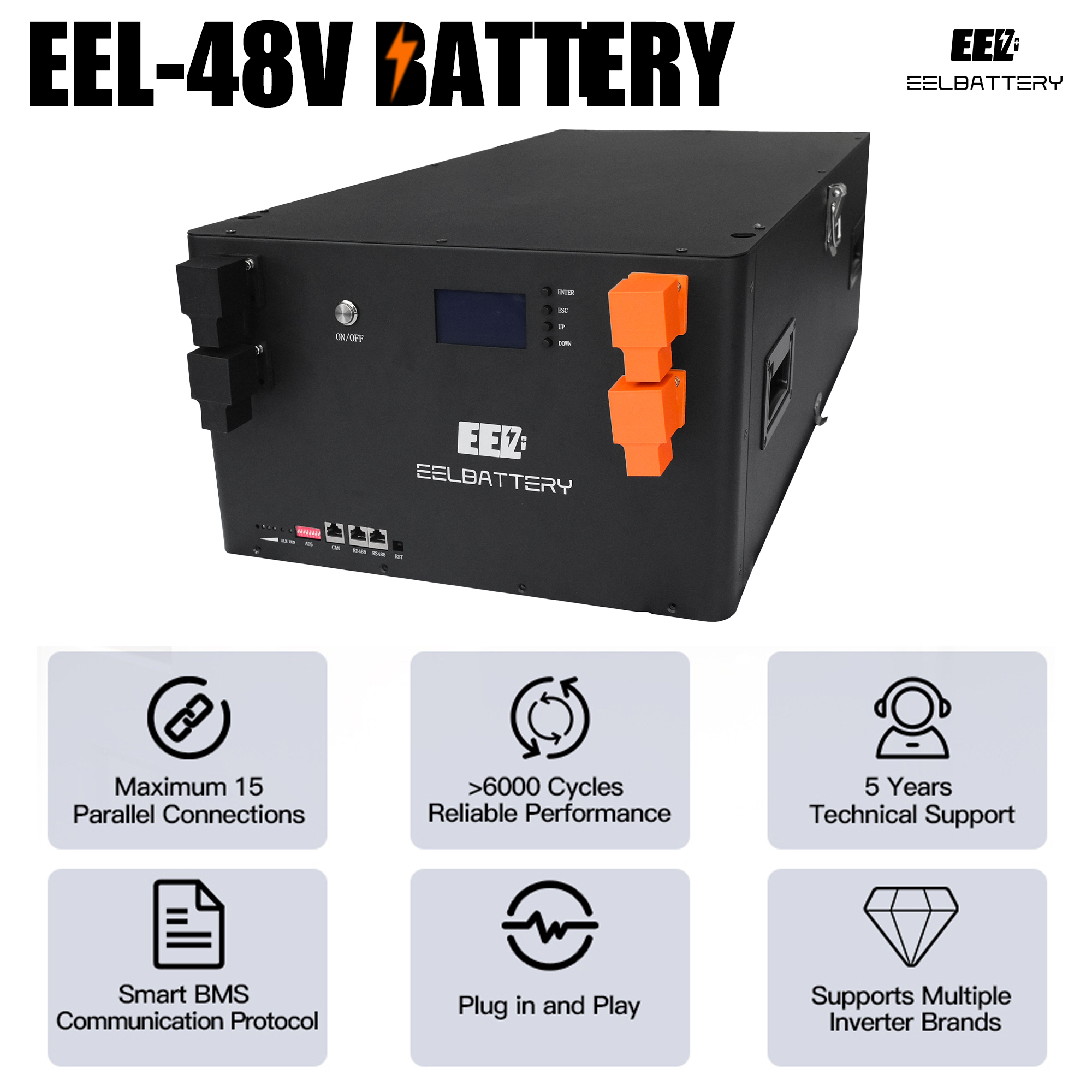 Buy LiFePO4 Lithium Battery 48V 100Ah with Bluetooth and BMS