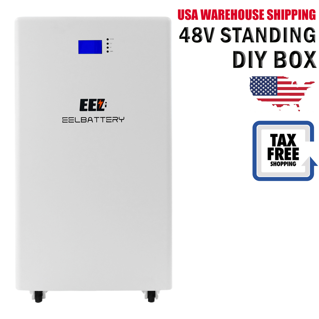 EEL 48V16S DIY Standing Battery Box Kits Built-in Smart BMS with Wheels ...