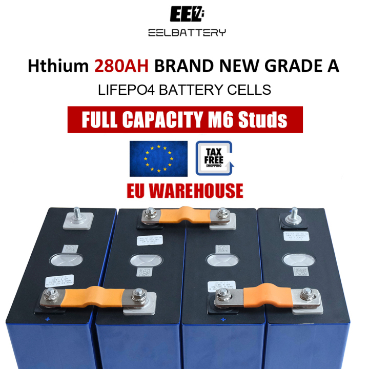 Grade A Hithium 280Ah LiFePO4 Batteries New M6 Studs EU Shipping