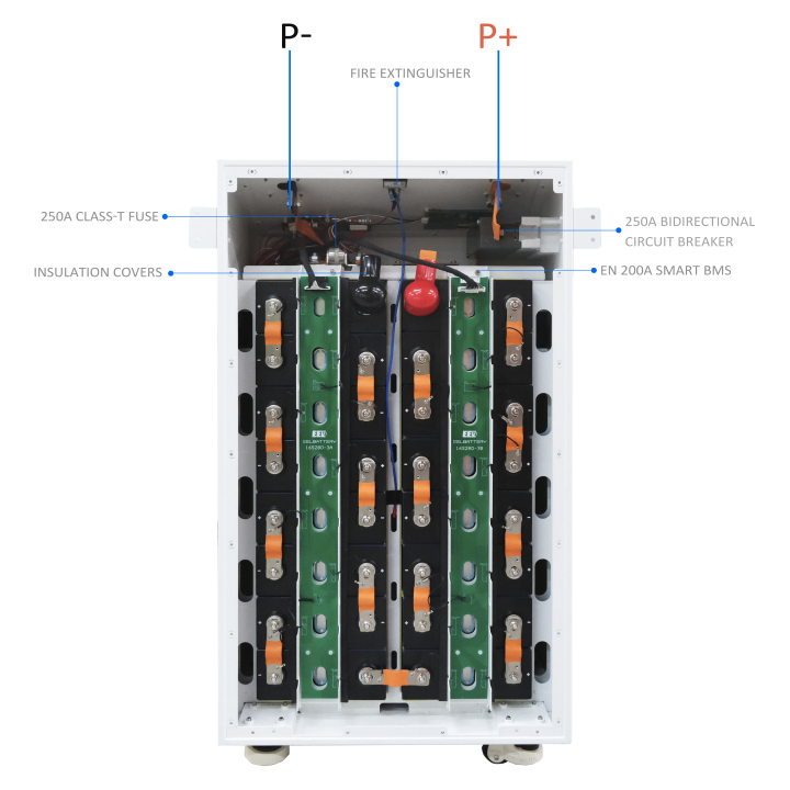 EEL 48V 16S DIY Vertical Battery Box Kits Built-in 200A BMS with Wheels ...