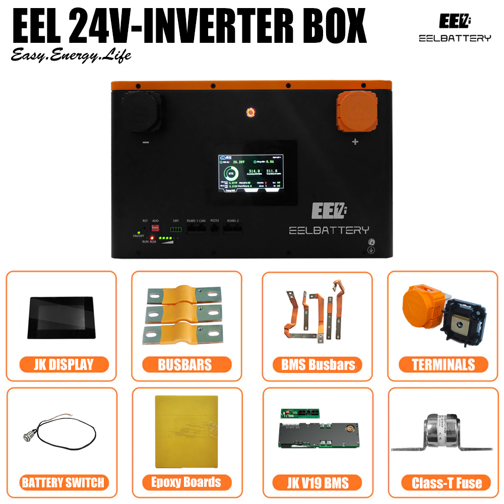 24V Lifepo4 Battery Pack DIY Box Kits with Bluetooth JK V19 BMS Set For ...