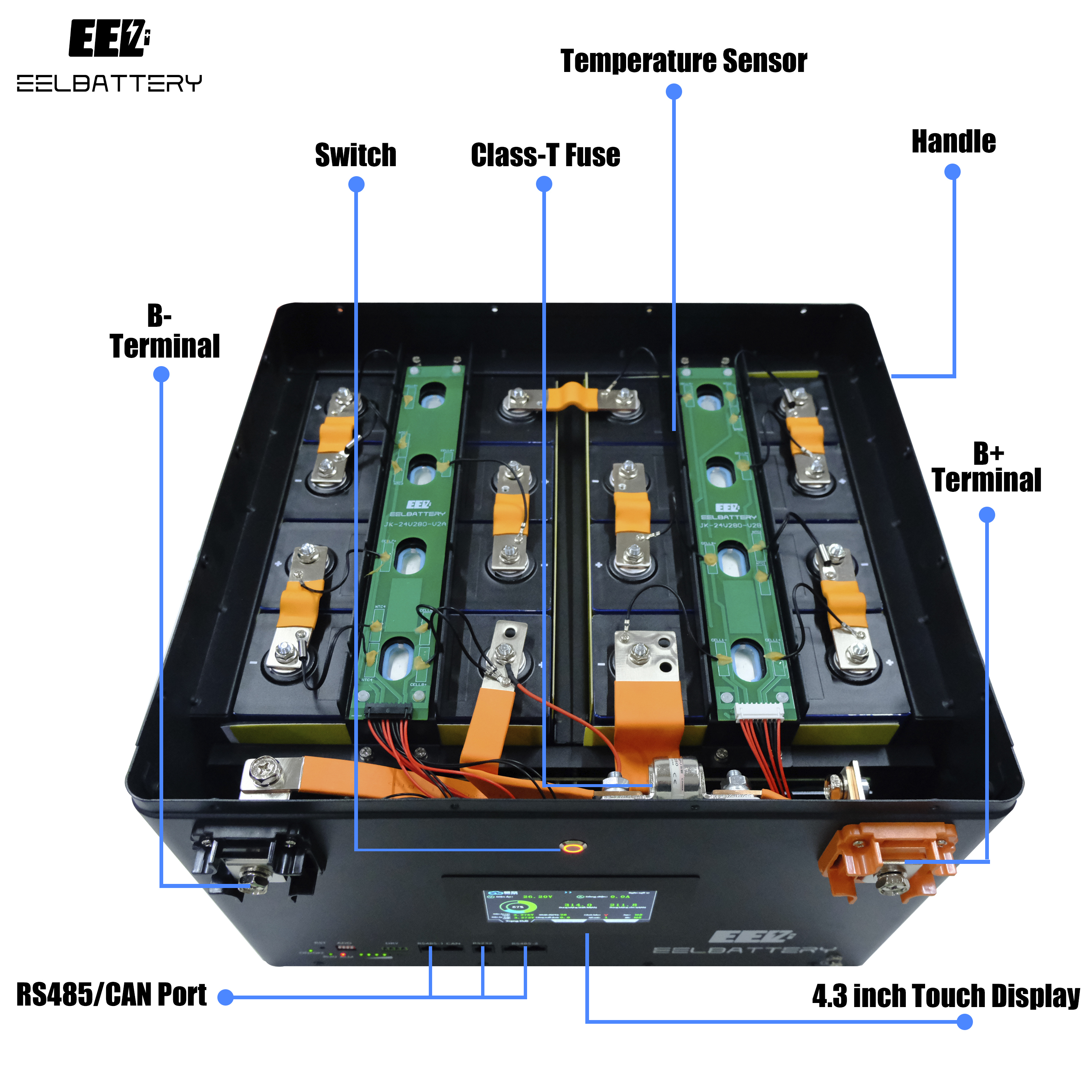 24V Lifepo4 Battery Pack DIY Box Kits with Bluetooth JK V19 BMS Set For ...