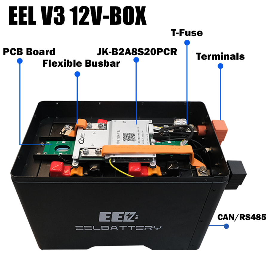 12V Lifepo4 Battery DIY Box Kits with JK 200A BMS USA Shipping