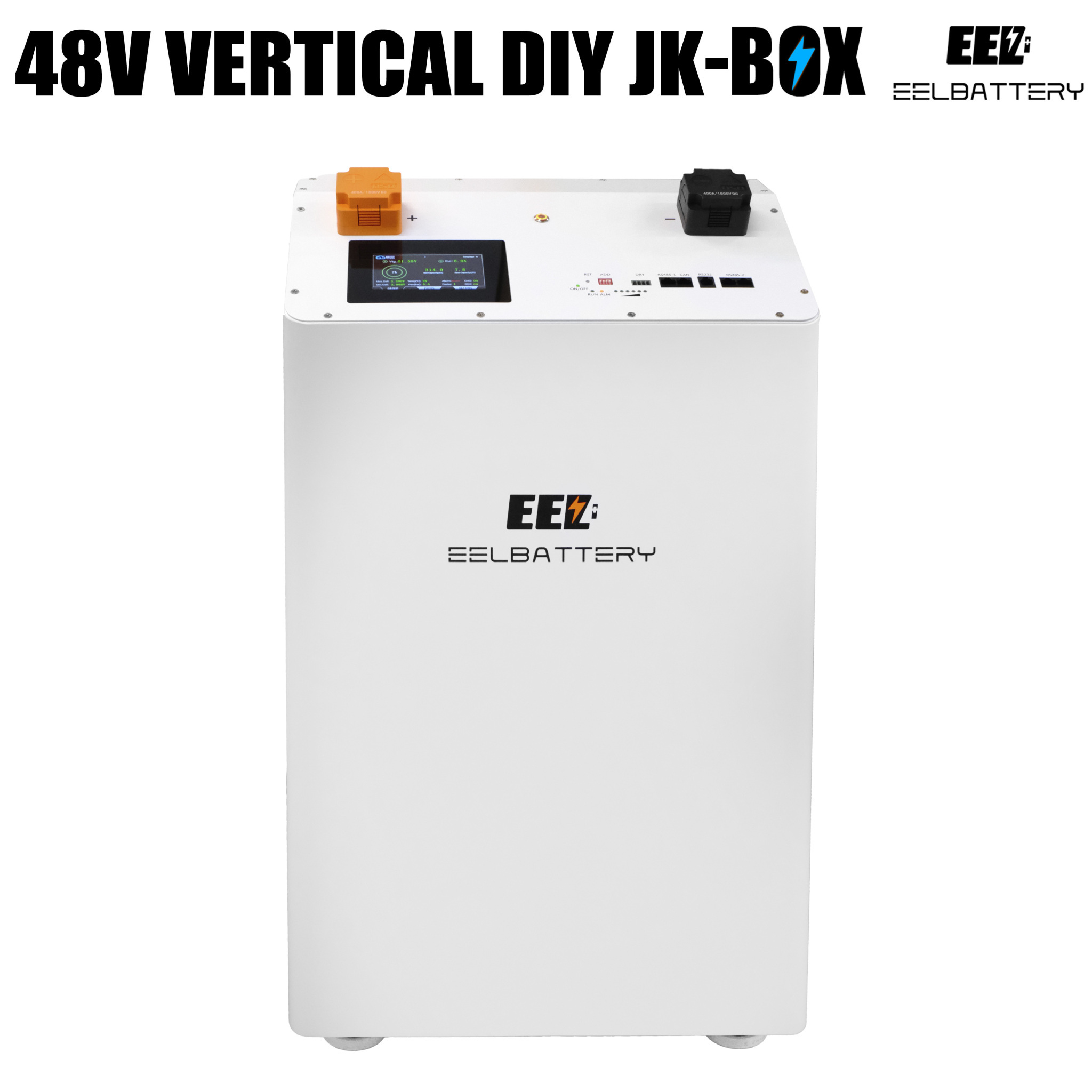 48V 16S Vertical Battery box DIY kit Build-in Bluetooth BMS with wheels