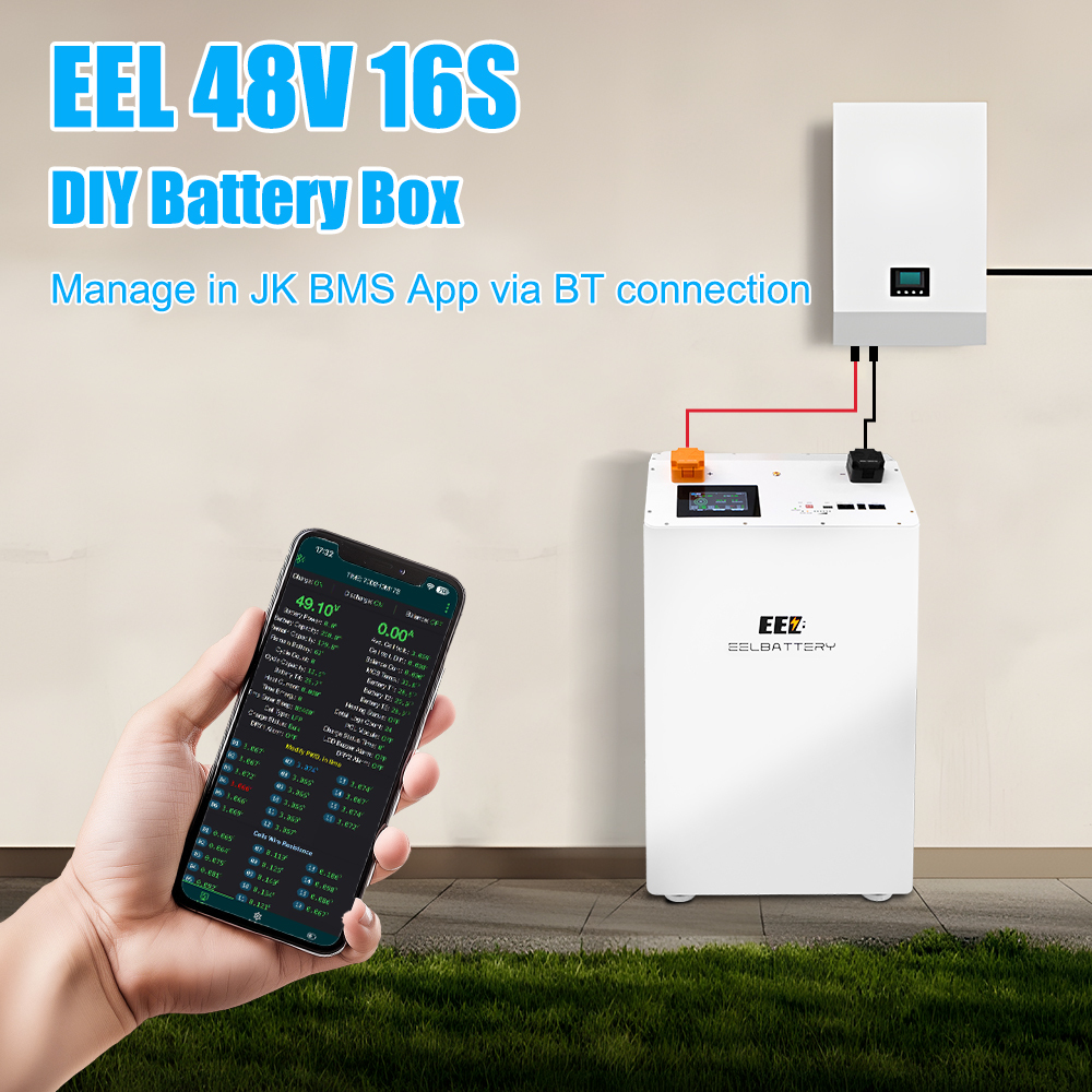 EEL 48V Vertical DIY Battery V3 Box Built-in JK BMS Inverter 2A Balance ...