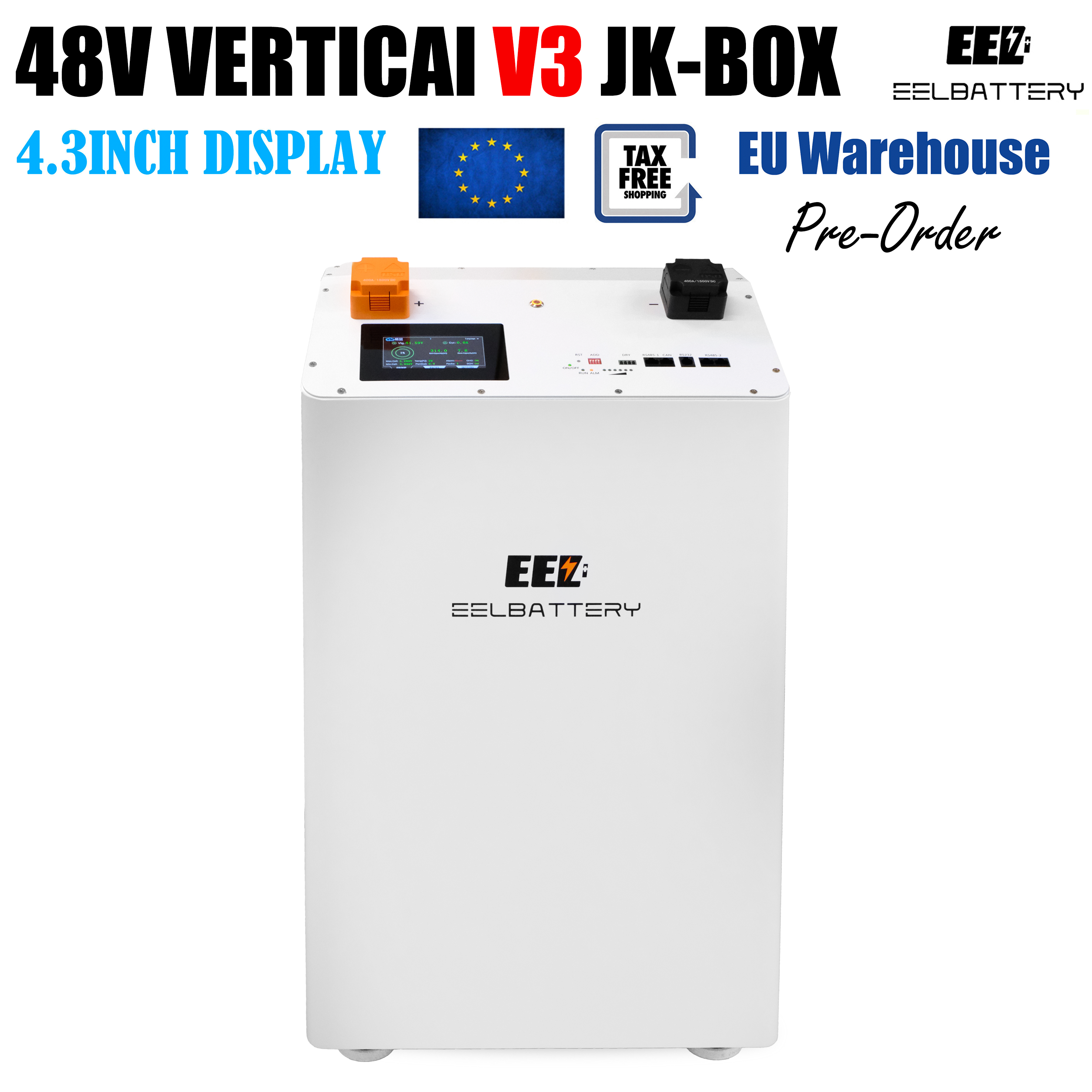 EEL 48V Vertical DIY Battery V3 Box Built-in JK BMS Inverter 2A Balance ...