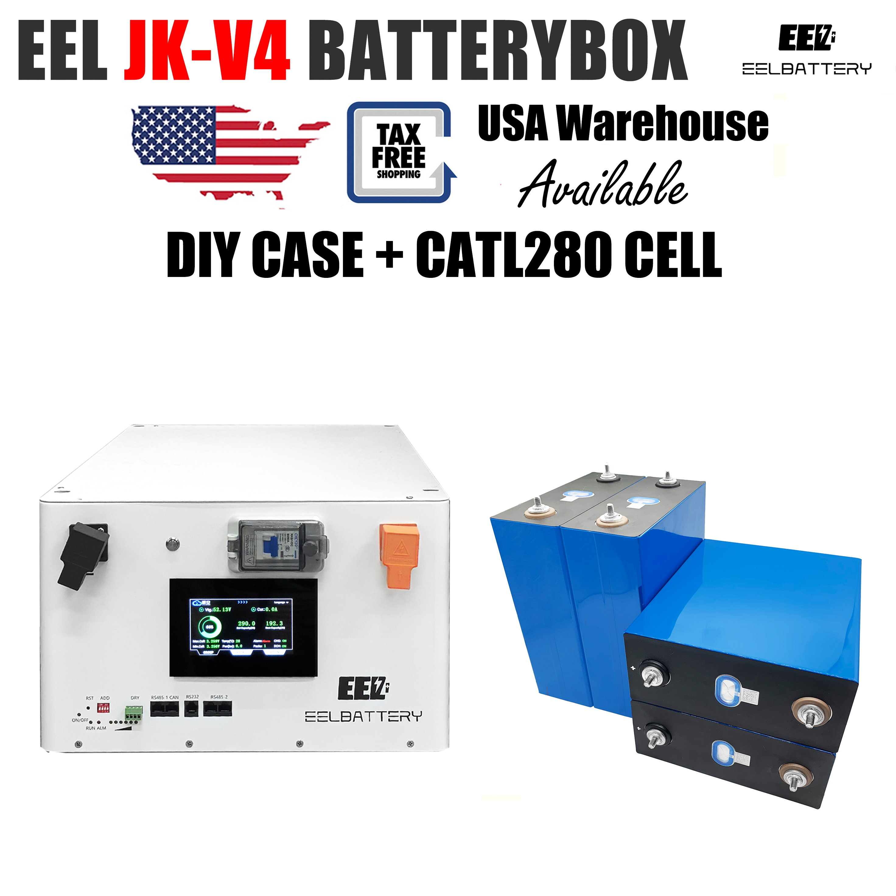EEL 48V 16S V4-JK LiFePO4 DIY Box Kit Built-in JK Inverter 200A BMS ...