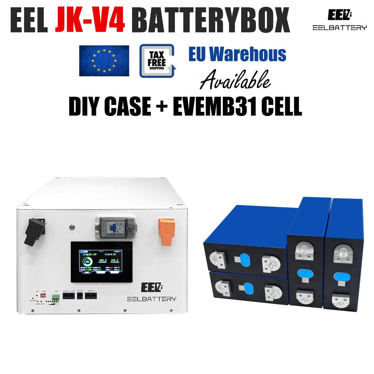EU Stock-EEL 48V 16S V4-JK Server Rack DIY Unit BOX Built-in JK V19 ...