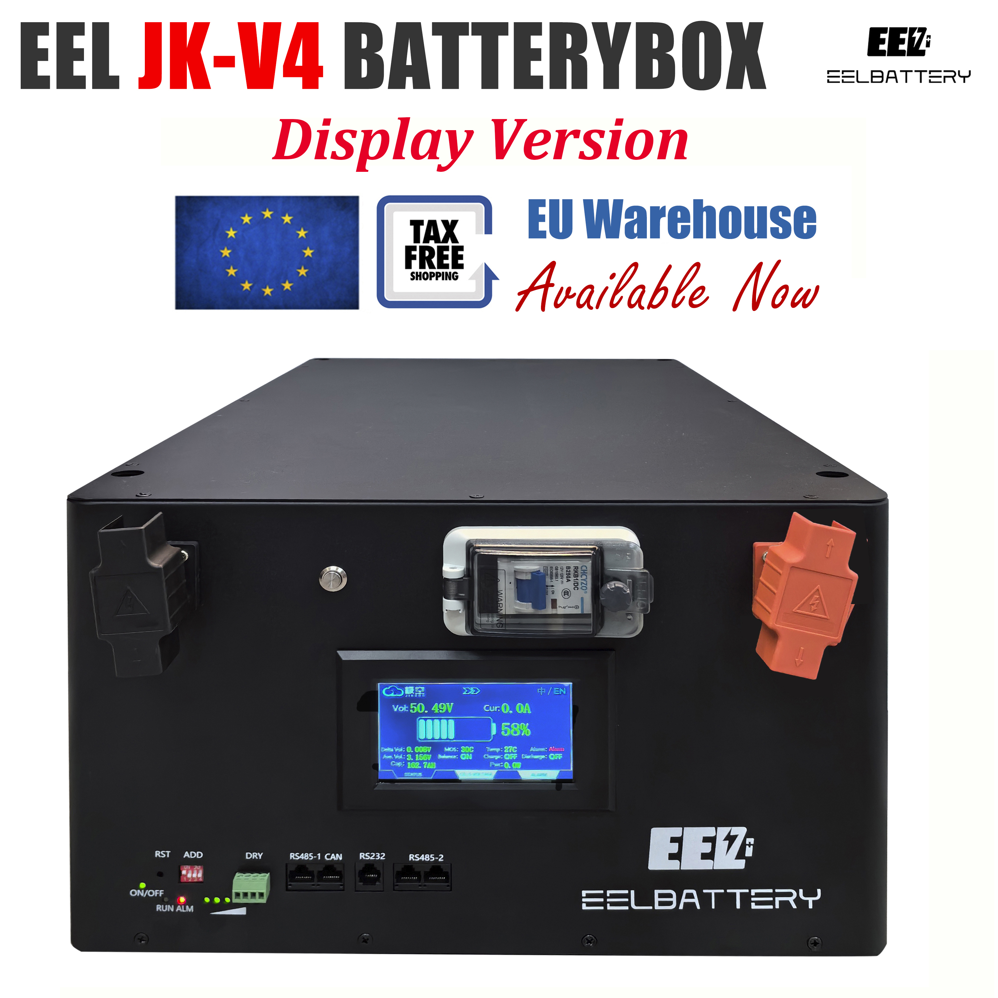 EEL 48V 16S V4-JK Server Rack LiFePO4 DIY Box with JK Inverter BMS ...