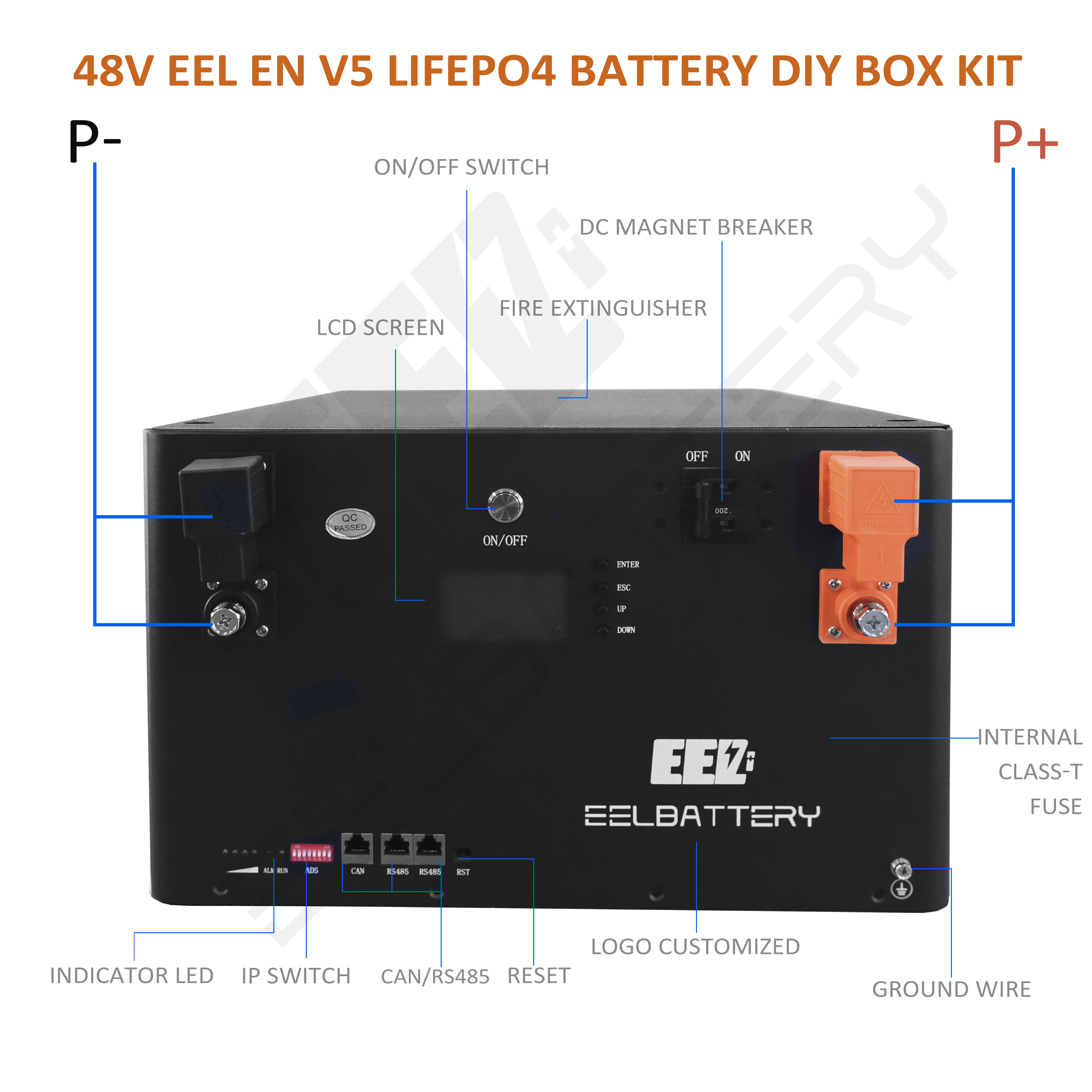 EEL 48V 16S Server Rack DIY BOX Built-in Smart BMS stackable type(suit ...