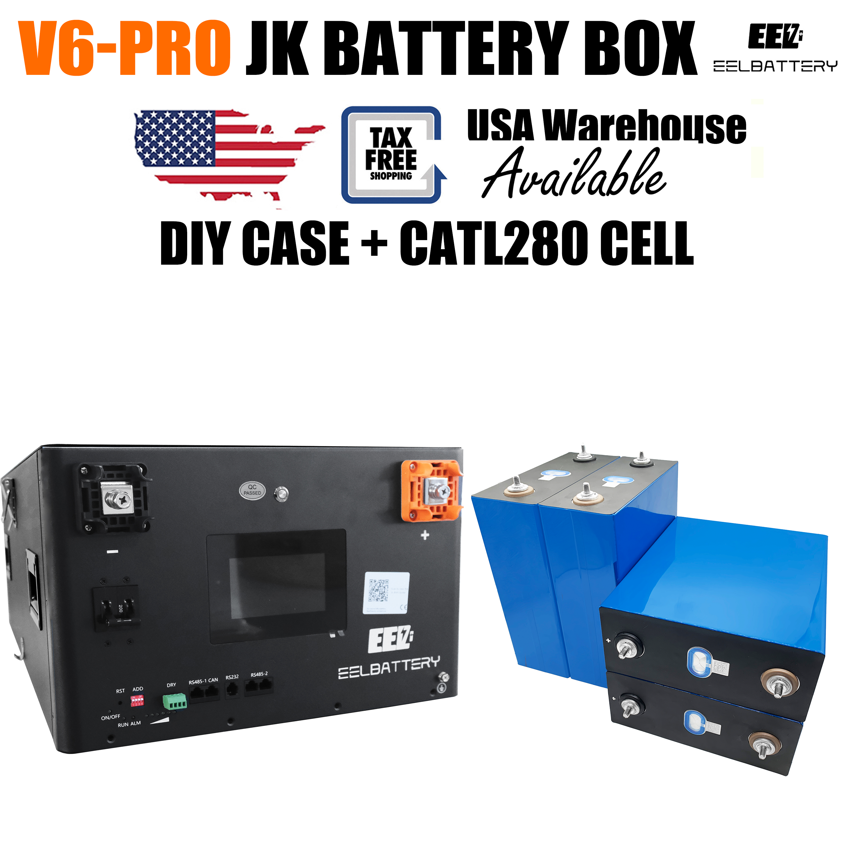EEL 48V 16S V6-Pro JK LiFePO4 DIY BOX Built-in Smart JK BMS stackable ...