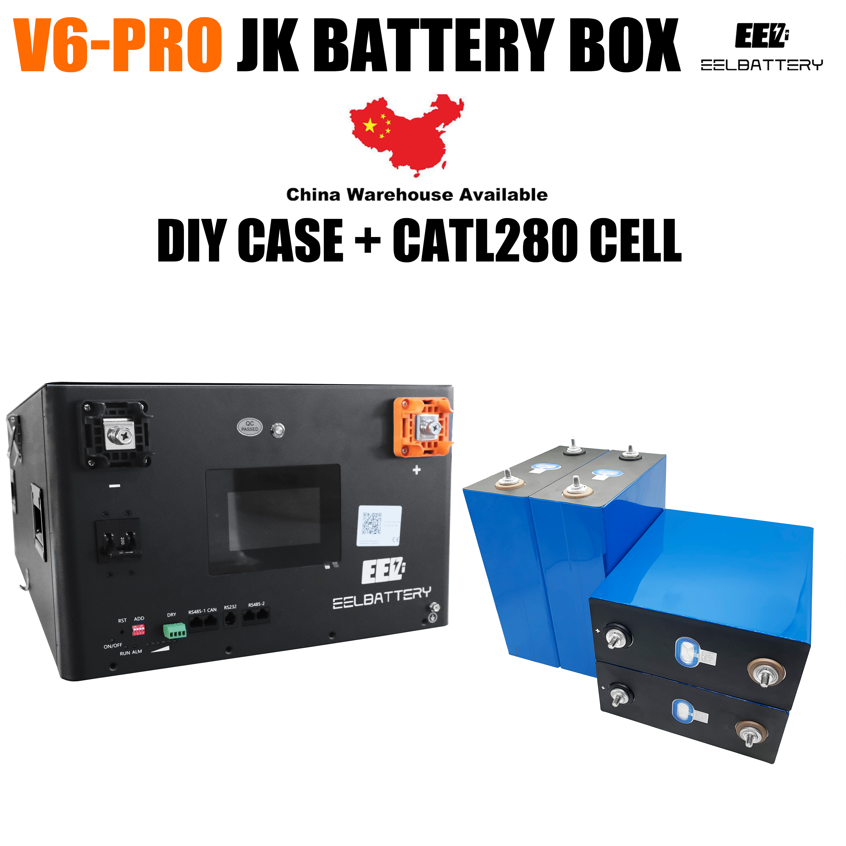 EEL 48V 16S V6-Pro JK LiFePO4 DIY BOX Built-in Smart JK BMS stackable ...