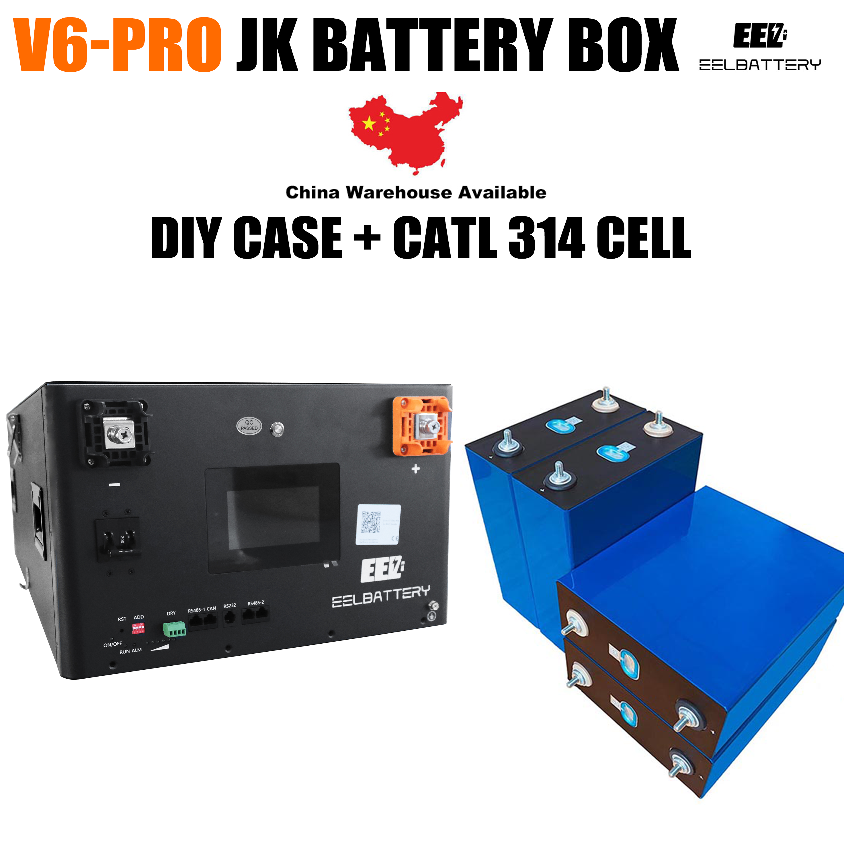 EEL 48V 16S V6-Pro JK LiFePO4 DIY BOX Built-in Smart JK BMS stackable ...