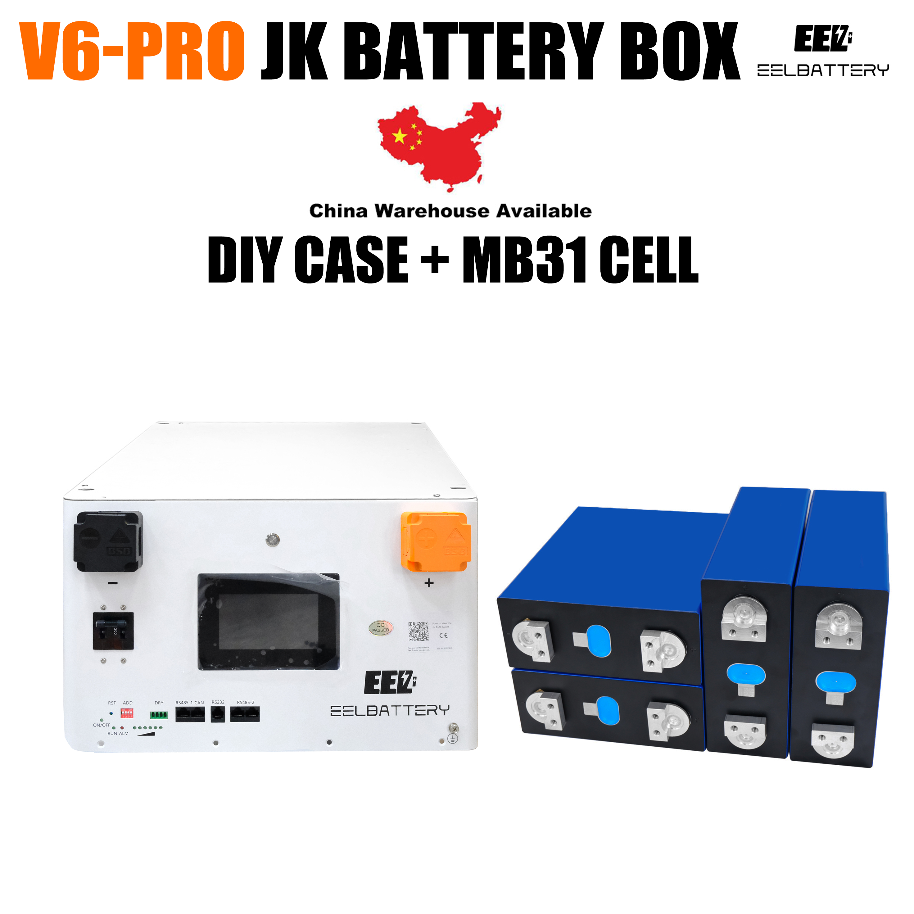 EEL 48V 16S V6-Pro JK LiFePO4 DIY BOX Built-in Smart JK BMS stackable ...