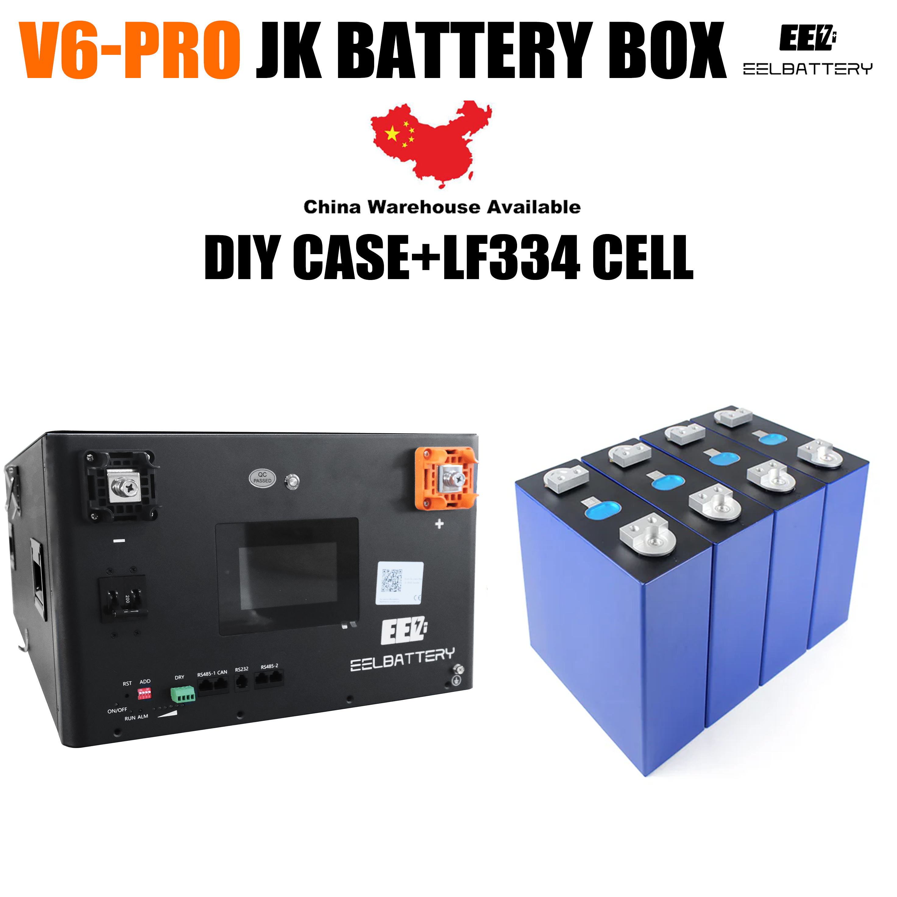 EEL 48V 16S V6-Pro JK LiFePO4 DIY BOX Built-in Smart JK BMS stackable ...