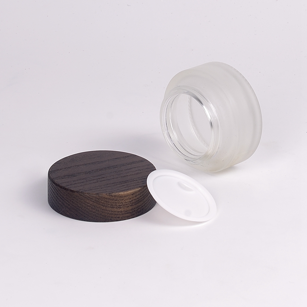Buy Wholesale China 50g Black Matte Frosted Glass Cream Jar With Plastic  Bamboo Lid & Black Matte Frosted Glass Cream Jar With Wood Lid at USD 0.53