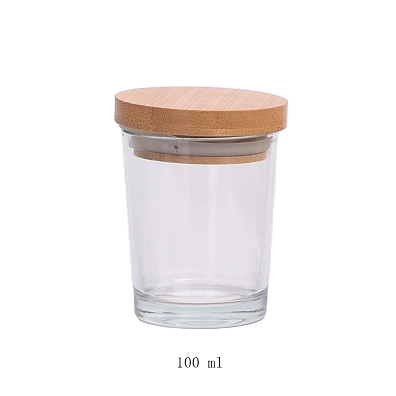 50ml 100ml 150ml borosilicate Glass Jar With Bamboo Lid factory