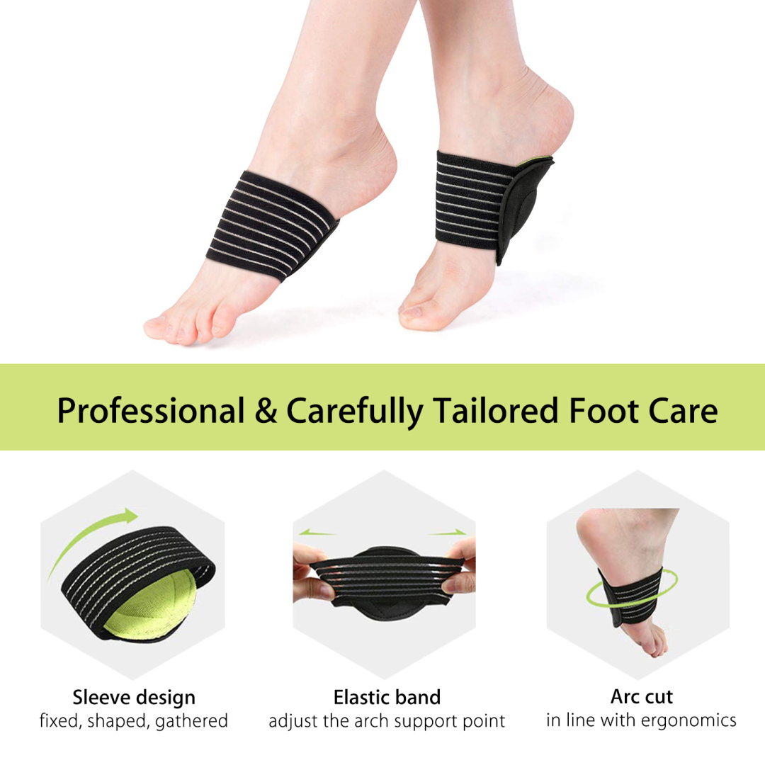 Plantar Fasciitis Support, Compression Cushioned Sleeves with Padded Comfort Cushions High Arch 