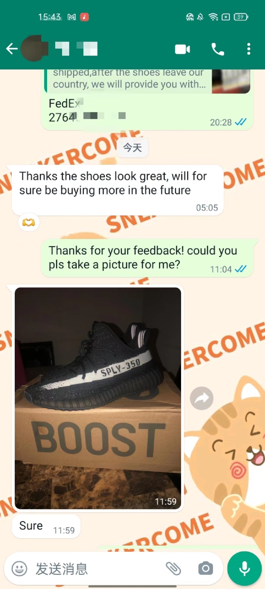 Review of Adidas Yeezy Boost 350 V2 Core Black White BY1604 from sneakercome customer💕