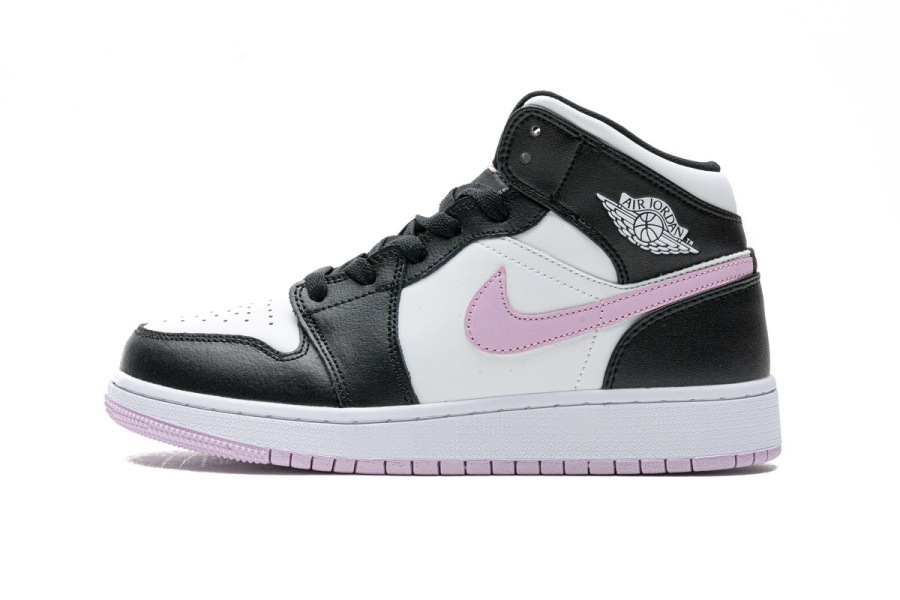 Air Jordan 1 Mid White Black Light Arctic Pink (GS) 555112-103 - Sneakercome.com