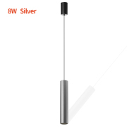 8W Silver Cylinder LED Pendant Light【LDD0580A】