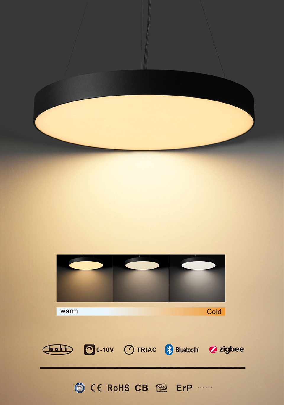 White Round LED Pendant Light 【LDD0291B-Y】