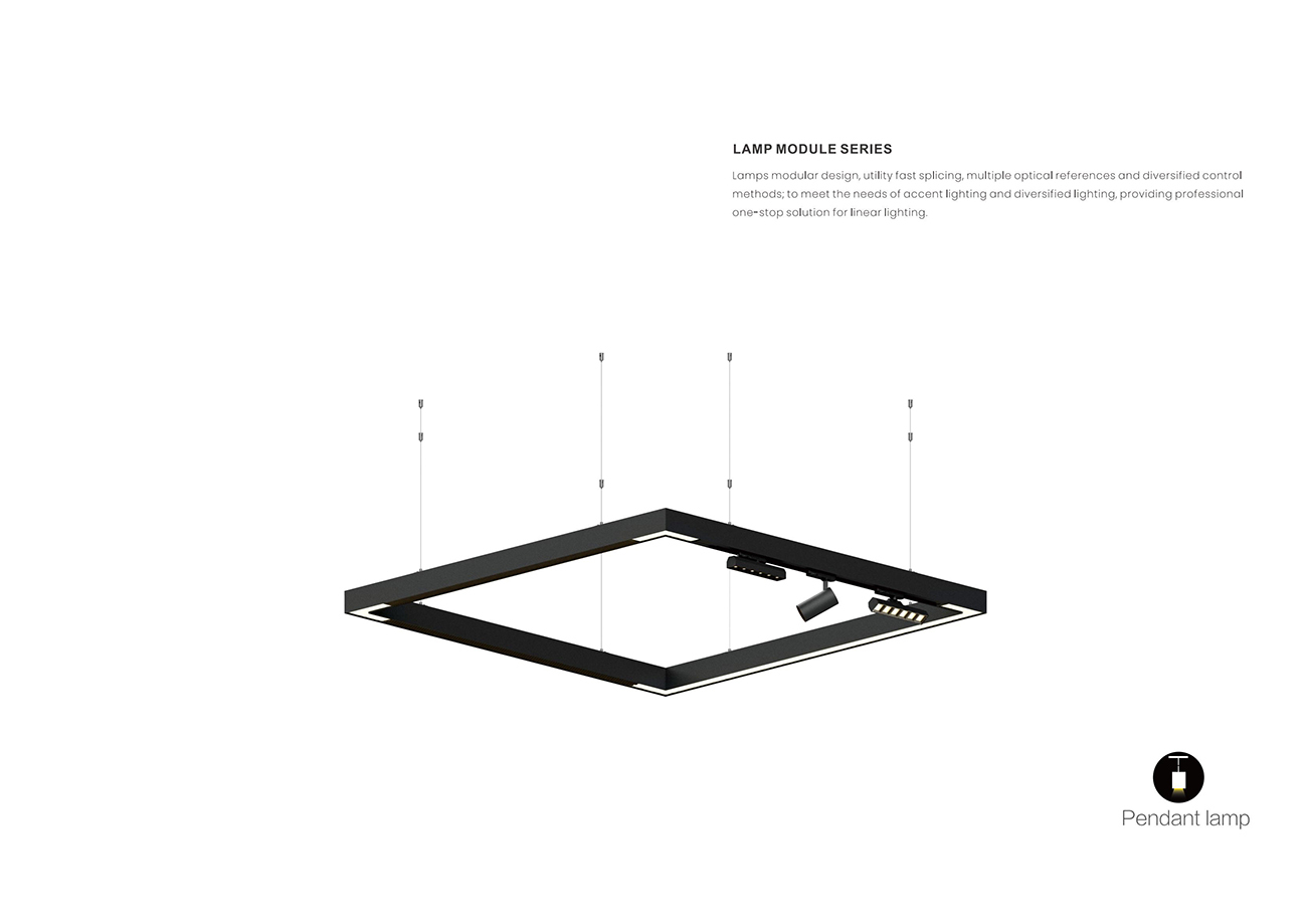 Office LED Modular Spliced Suspended Linear Pendant Light - LDA3575A0