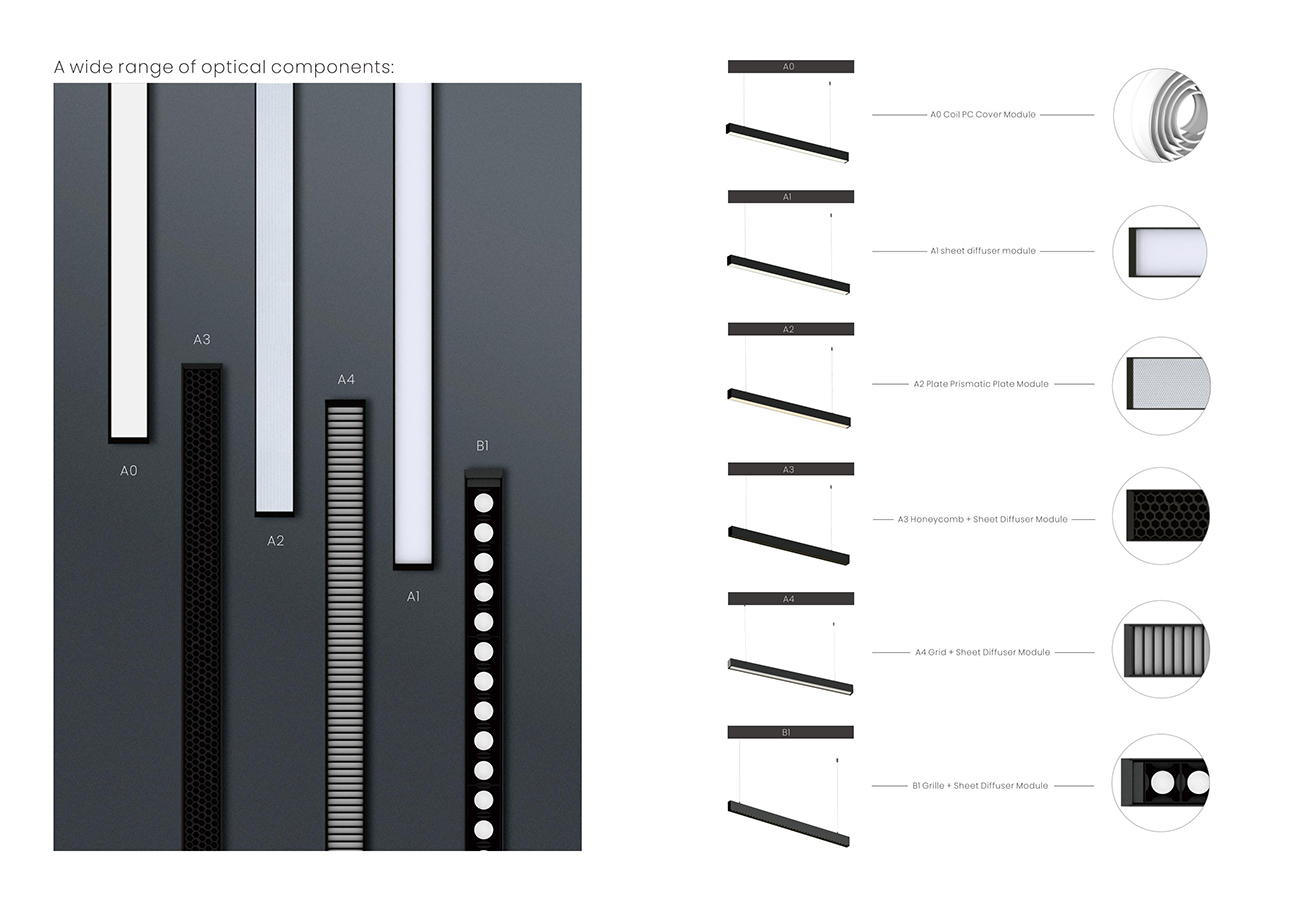 Office LED Modular Spliced Suspended Linear Pendant Light - LDA3575A0