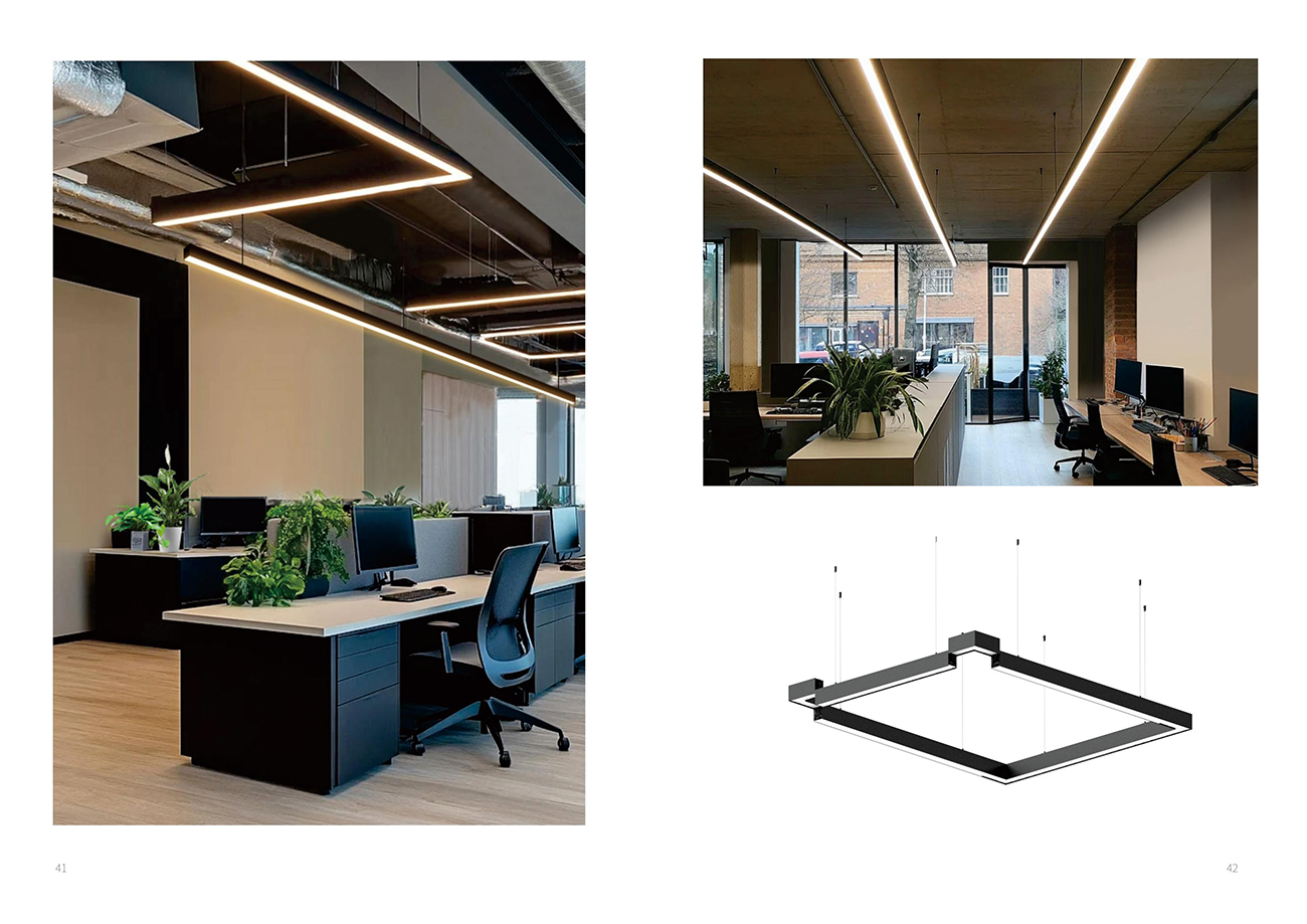 Office LED Modular Spliced Suspended Linear Pendant Light - LDA3575A0