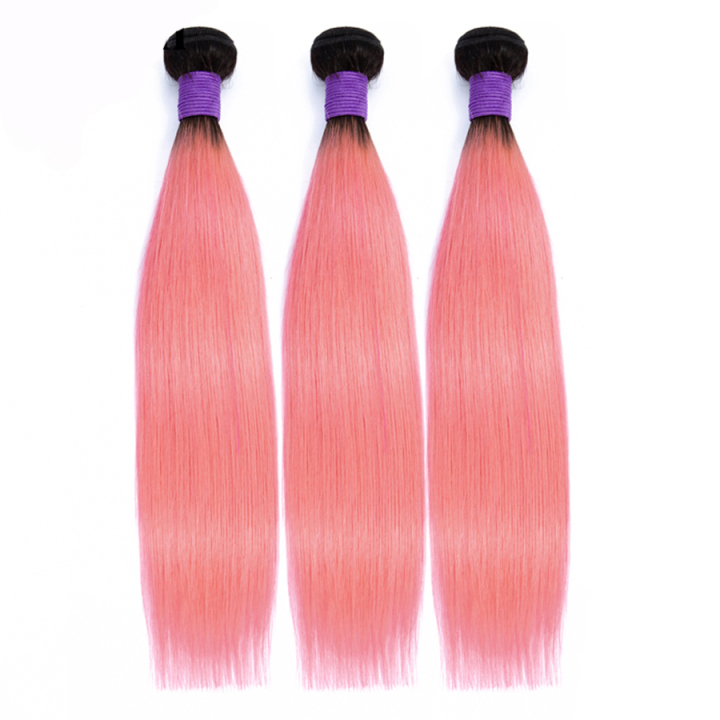 Dark Pink Hair Bundles,Straight Hair Weaves,Remy Human Hair Weft