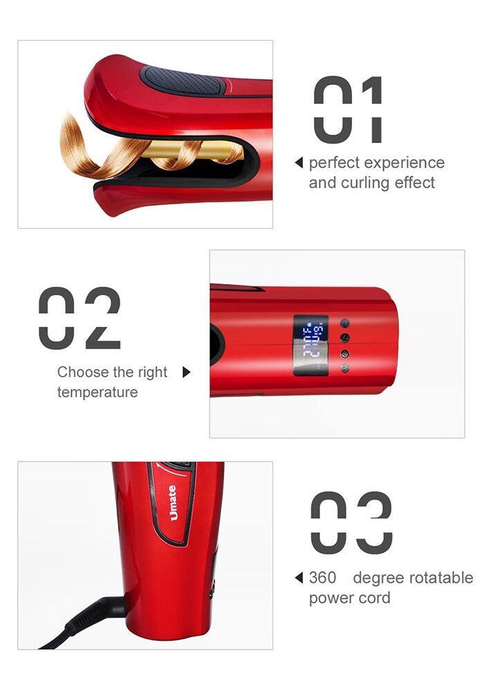 Kosmetikq™Automatic anti-scalding Hair Curling，Magic Electric Spiral Hair Curler， Automatic anti-scalding Hair Curling Magic Electric Spiral Hair Curler Roller Curling Auto Roller Air Spin Auto Curling Irons
