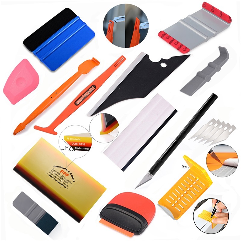 Car Accessories Goods Vinyl Wrap Tool Set Kit Magnet Squeegee PPF