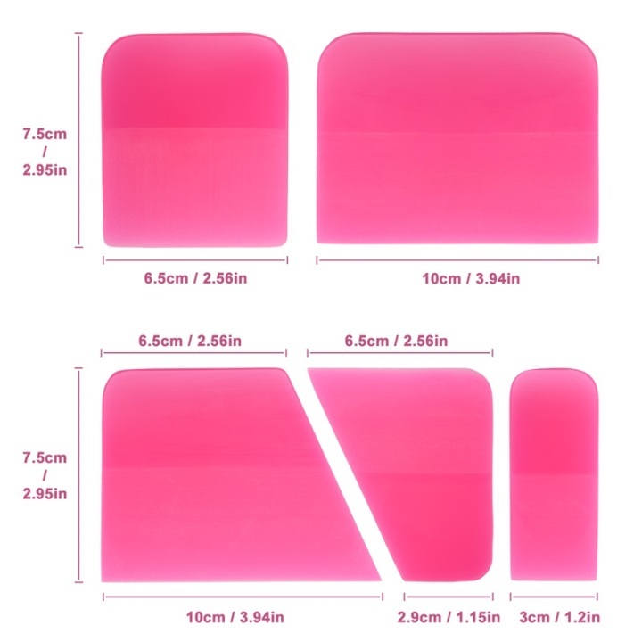 Pink Rubber TPU Squeegee PPF Soft Scraping For Window Wrap I4B3 Vinyl P6N7  Tint 3 Sizes Y7H9 N5M4 